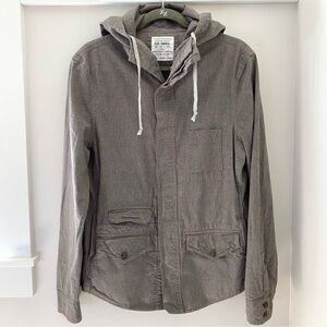 AllSaints Semantic Hooded Utility Shirt Jacket Cotton Small